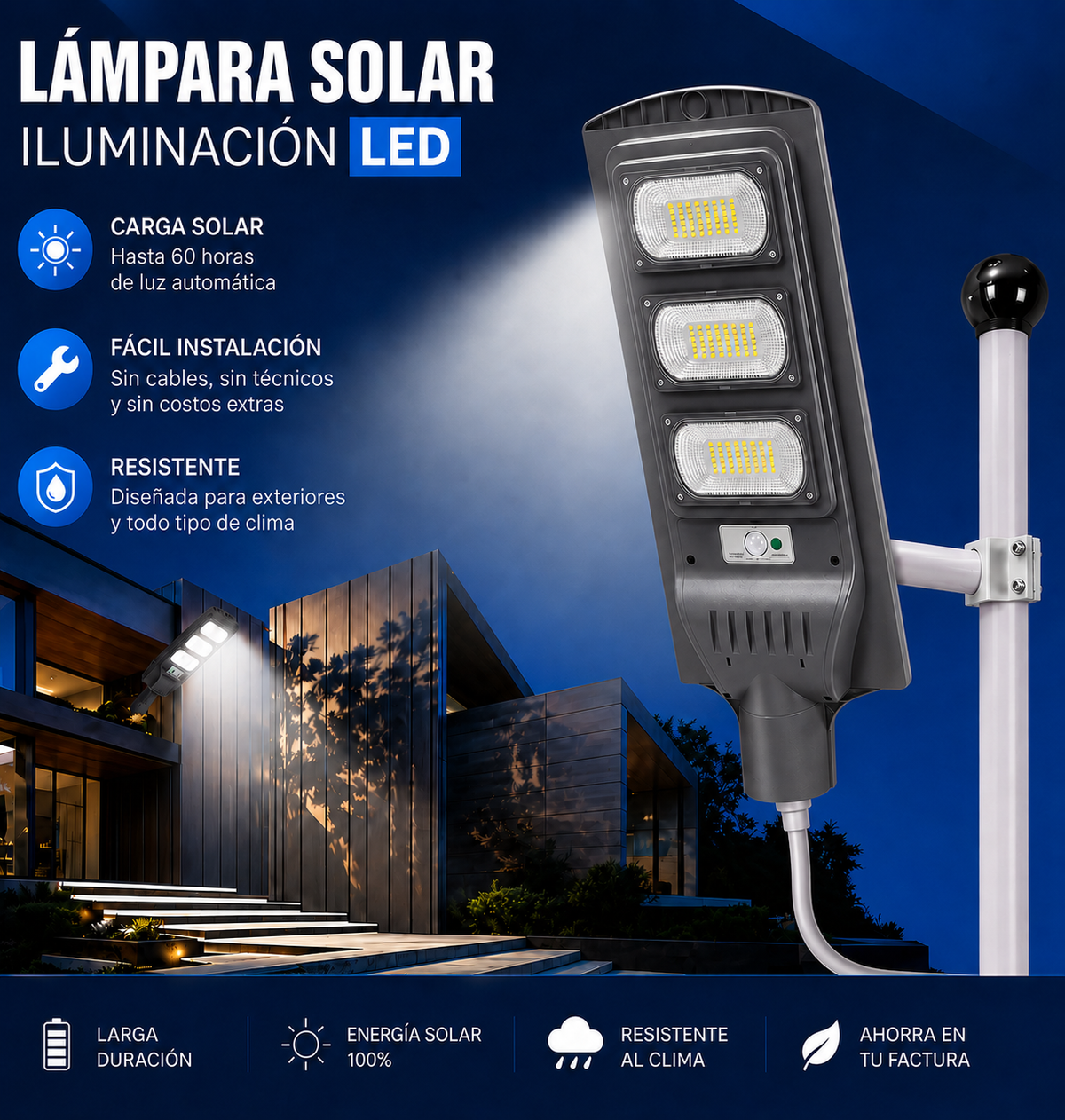 VOLTIX MAX — Potencia Industrial, Factura en Cero + Envio Gratis - Lámpara grande