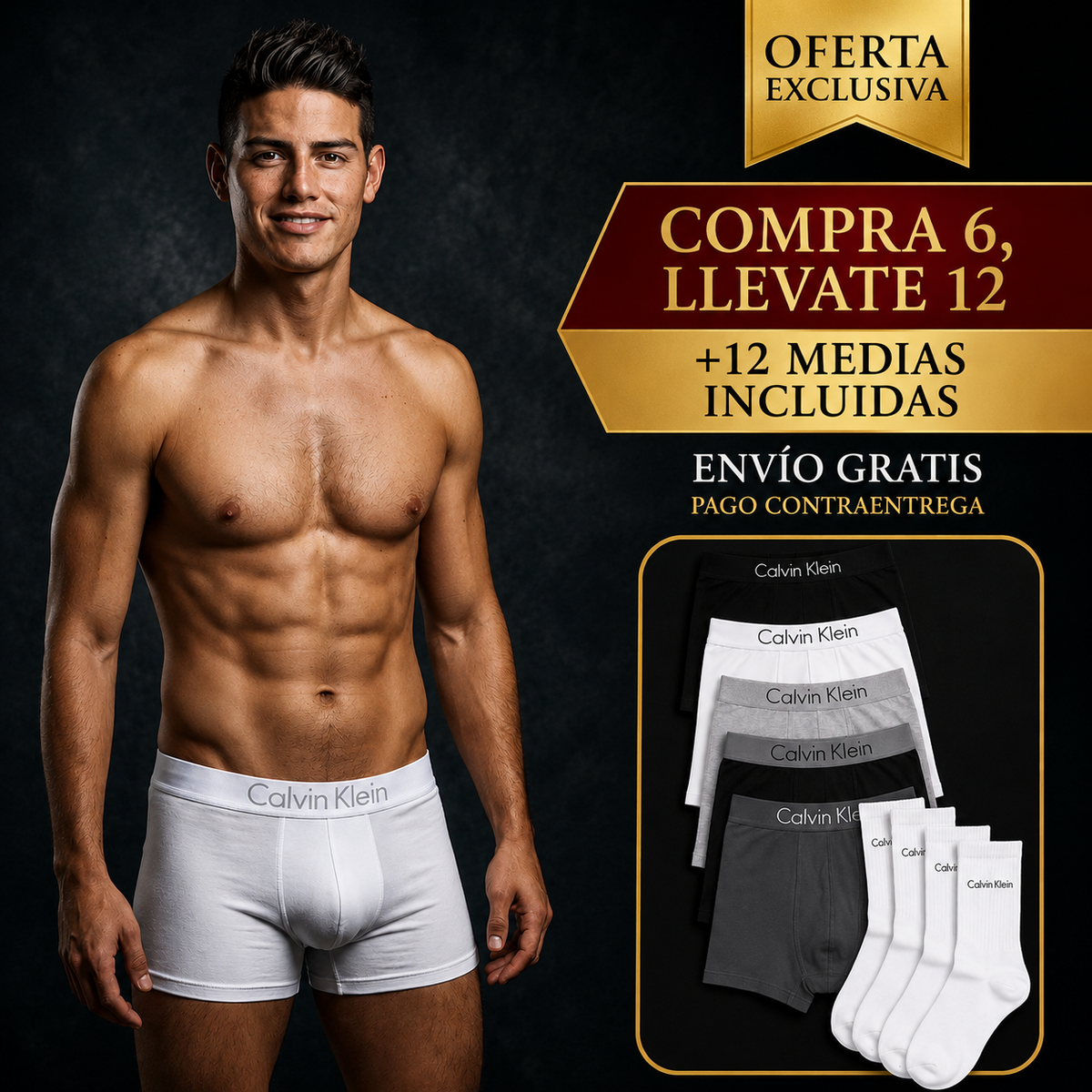 🔥SUPER OFERTA🔥 12 BOXERS CK POR EL PRECIO DE 3 + 12 MEDIAS GRATIS | Compra 6, llevate 12 | + ENVIO GRATIS + REGALO