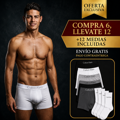 🔥SUPER OFERTA🔥 12 BOXERS CK POR EL PRECIO DE 3 + 12 MEDIAS GRATIS | Compra 6, llevate 12 | + ENVIO GRATIS + REGALO