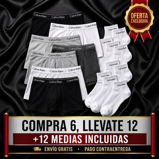 🔥SUPER OFERTA🔥 12 BOXERS CK POR EL PRECIO DE 3 + 12 MEDIAS GRATIS | Compra 6, llevate 12 | + ENVIO GRATIS + REGALO