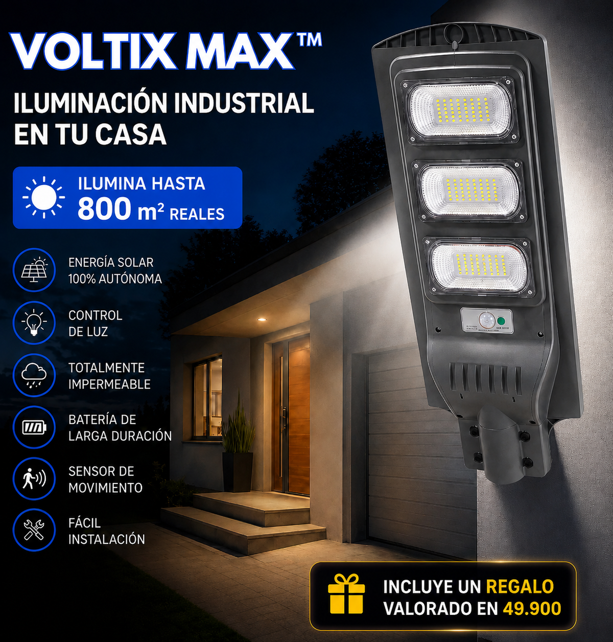 VOLTIX MAX — Potencia Industrial, Factura en Cero + Envio Gratis - Lámpara grande