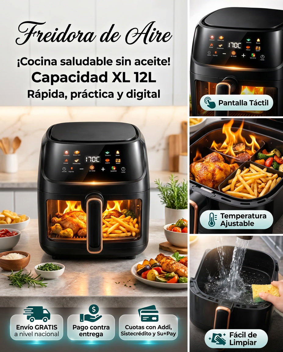 (LIQUIDACIÓN VELMORA) - Freidora De Aire Xhome 12 Lts + Regalo + Envio Gratis