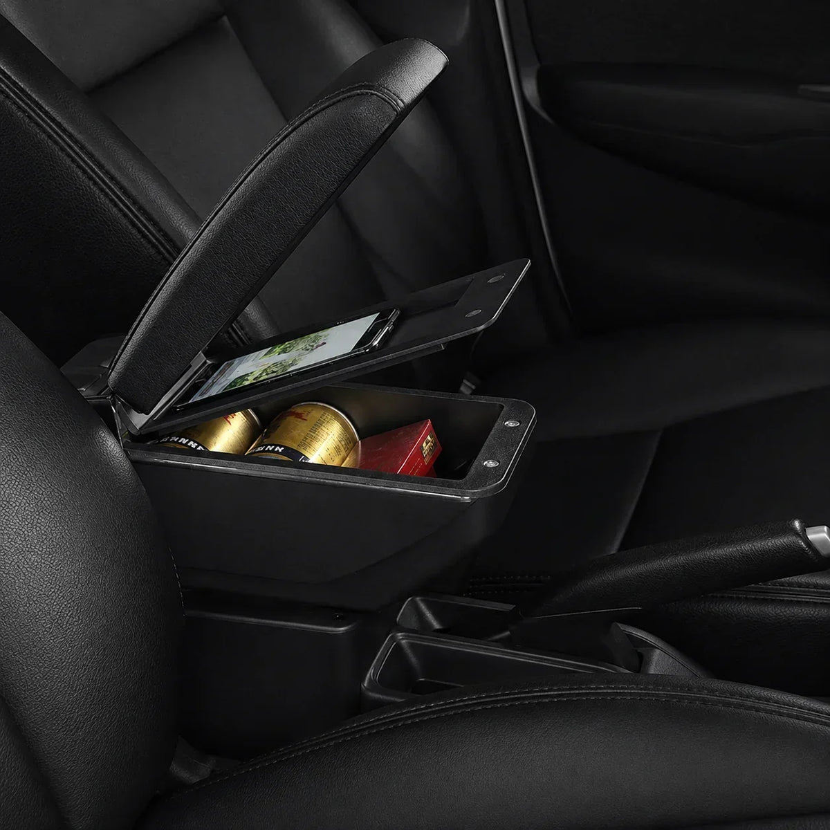 Cajonera apoyabrazos Universal 3 en 1 para Carro con Carga USB