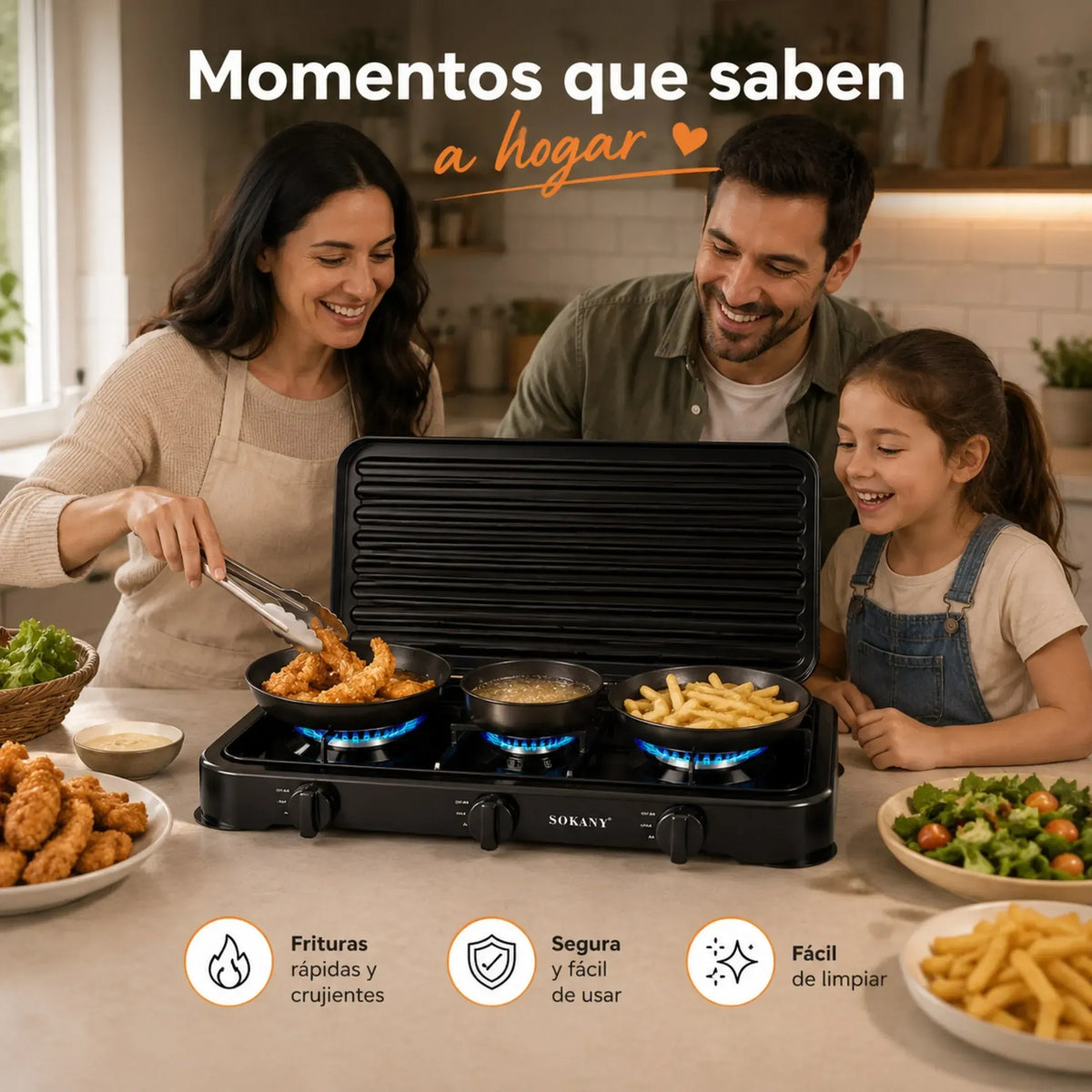 Estufa SOKANY de 3 Puestos + Envio Gratis + Regalo
